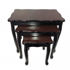 Fancy Wooden Tables set of 3 Brown and Black