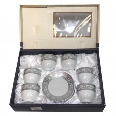 Regular Coffee Cups White and Silver