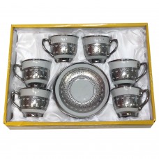Regular Coffee Cups White and Silver