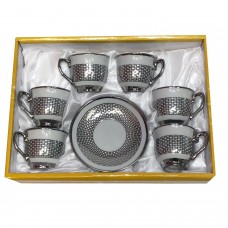 Regular Coffee Cups White and Silver