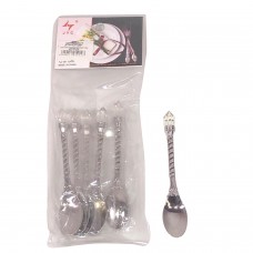 6 Pieces Fancy Tea Spoon With Diamond Silver