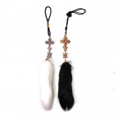 Car Hangers Cross with Fur  (Pack of 12)