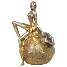 Lady Sitting Silver and Gold