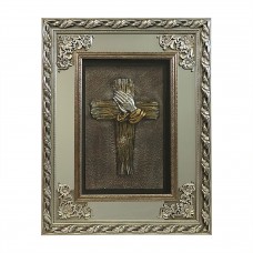 Cross with Hands Glass Frame