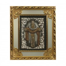 Cross with Red Cloth Glass Frame