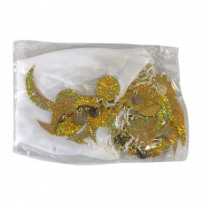 Dancing Wrag 50x50cm White with Gold